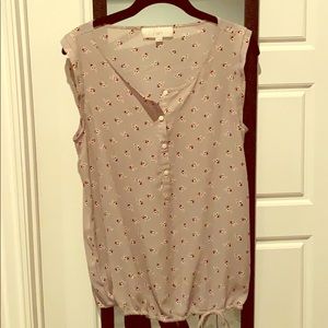 Sleeveless floral blouse